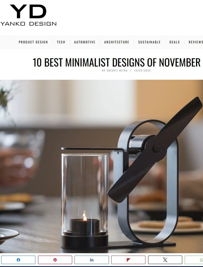 Ranked No.1 in “10 Best Minimalist Designs of November 2024” by the international design media Yanko Design.